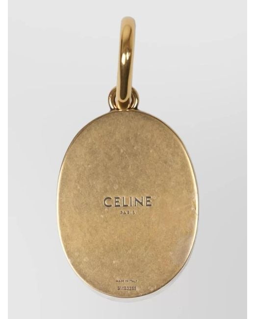 Céline Metallic Brass Charm Brooch