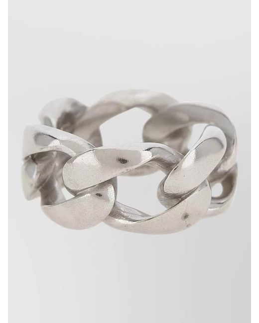 Maison Margiela Natural Chunky Chain Ring Polished Finish Design for men