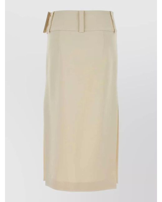 Sportmax Natural High-Rise Midi Skirt