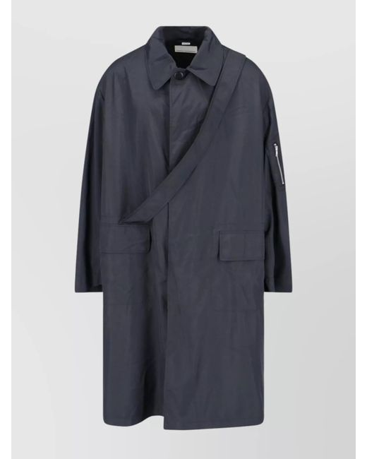 Random Identities Blue Long Length Jacket Side Pockets for men