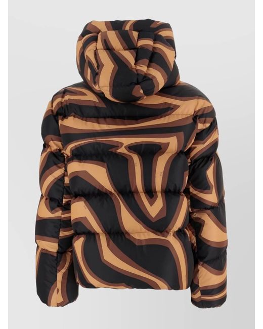Emilio Pucci Black Printed Down Puffer Jacket