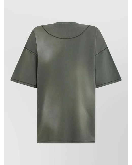 DIESEL Green Cotton Short-Sleeve T-Shirt for men