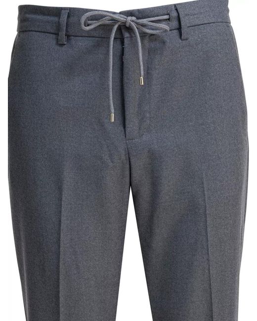 Briglia 1949 Gray Tailored Trousers Belt Loops Drawstring Waist