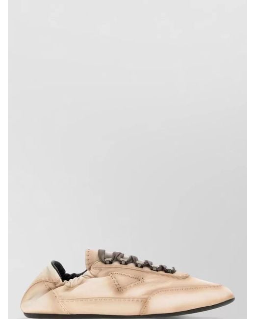 Prada Natural Nappa Leather Lace Up Low Sneakers for men