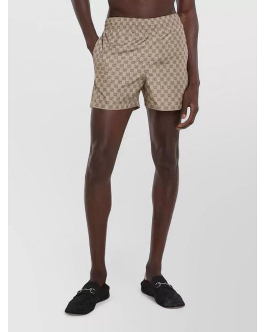 Gucci Natural Polyester Swim Shorts for men