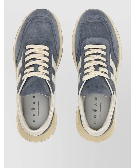 Hogan Blue Leather Low-Top Sneakers for men