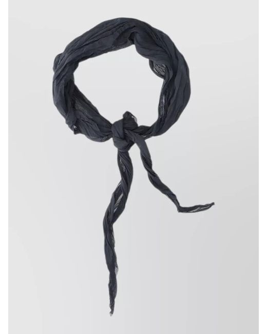 AMI Blue Rectangular Crinkled Lightweight Scarf Accessory for men