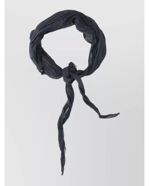 AMI Blue Rectangular Crinkled Lightweight Scarf Accessory for men