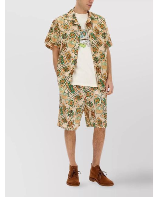 Drole de Monsieur Natural Printed Chino Shorts for men