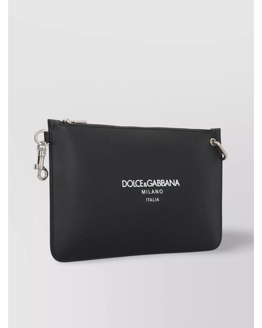Dolce & Gabbana Black Calf Leather Clutch Bag for men