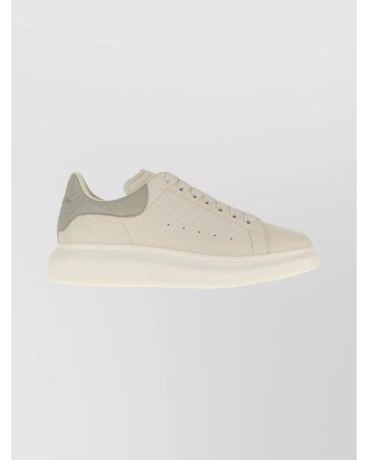 Alexander McQueen Natural Leather Sneakers With Contrast Heel Tab for men