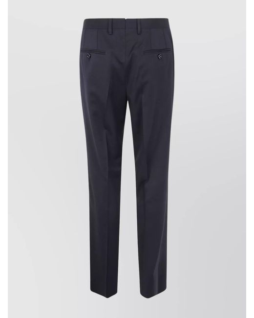 Lardini Blue Virgin Wool Regular-Fit Tailored Trousers for men