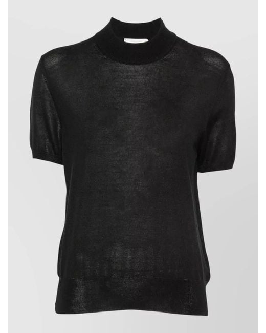 Zanone Black Cashmere Silk Turtleneck T-Shirt