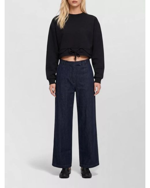 Dries Van Noten Black Cropped Cotton Sweatshirt