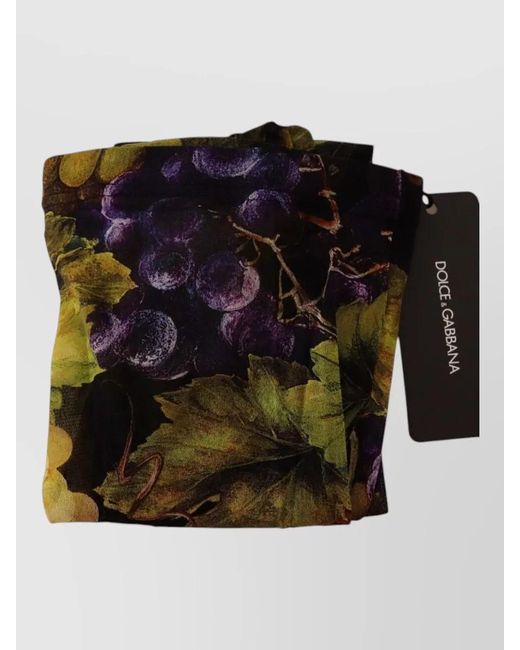 Dolce & Gabbana Black Grapes Print Sheer Stretch Stockings Tights