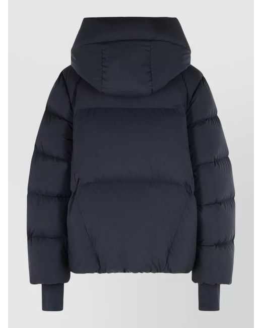 Moncler Blue Hooded Quilted Jacket Elasticated Cuffs