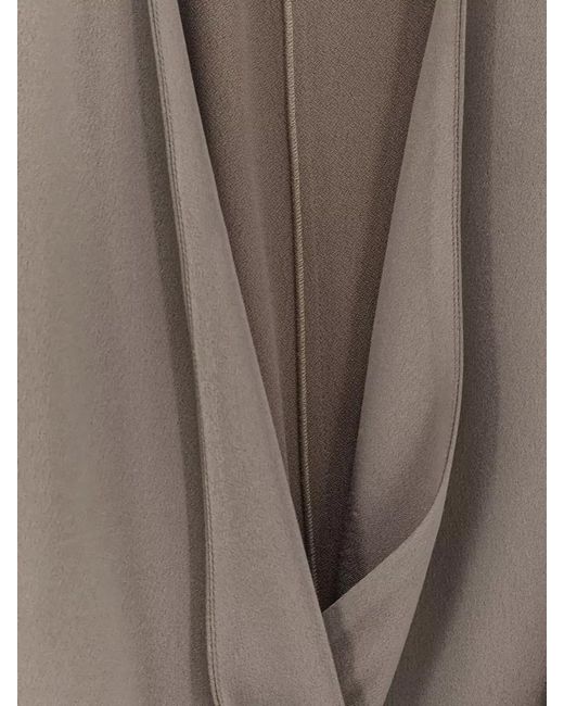 Alysi Natural Satin Top Draped Front Button Detail