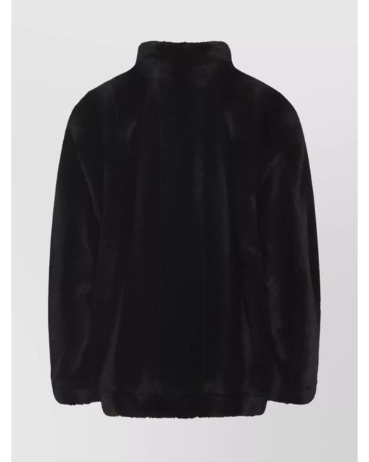MM6 by Maison Margiela Black Faux Fur Relaxed-Fit Jacket