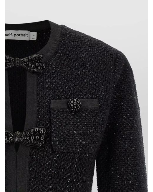 Self-Portrait Black Sequinned Cutout Mini Dress