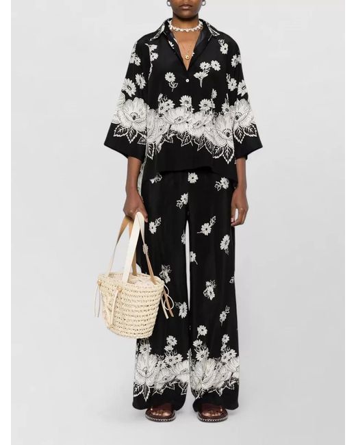 P.A.R.O.S.H. Black Wide-Leg Trousers