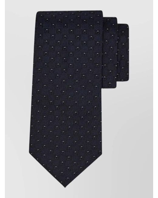 Ferragamo Blue Silk Tie Gancini Motif Jacquard Pattern for men