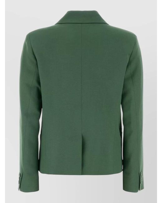 Weekend by Maxmara Green Blend Embi Blazer Button Detail Long Sleeves