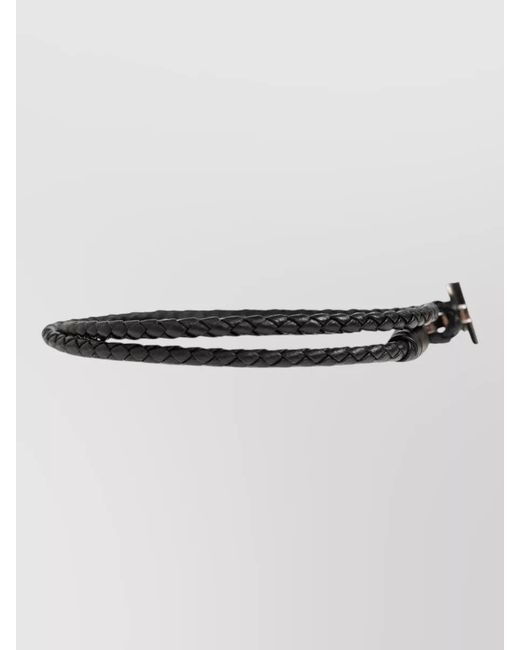 Tom Ford Metallic Braided Leather Wrap Bracelet Adjustable for men