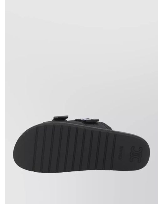 Céline Black Jacquard Logo Strappy Sandals for men