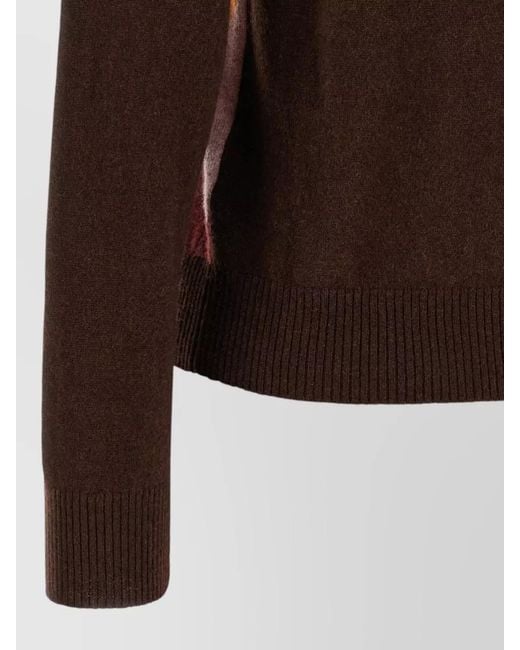 Ballantyne Orange Cashmere Diamond-Intarsia Crewneck Sweater