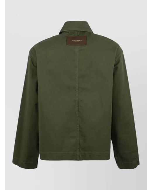 J.W. Anderson Green Long Sleeve Nylon Silk Coat Patch Pockets for men