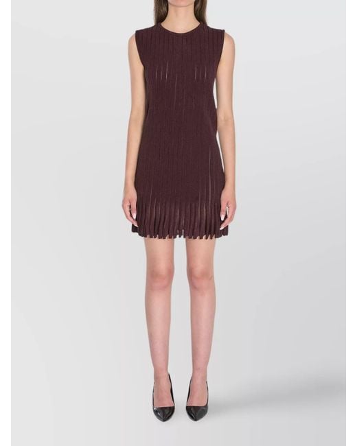 Alaïa Multicolor Knit Dress With Striped A-Line Silhouette