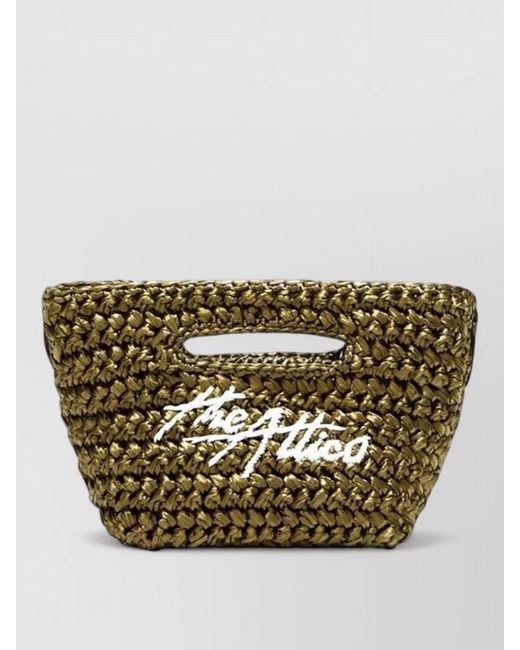 The Attico Metallic Via Dei Giardini 15 Mediterranean Raffia Tote