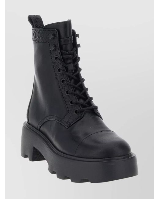 Tory Burch Blue Leather Lace-Up Ankle Boots