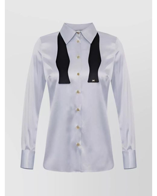 Elisabetta Franchi Gray Silk Shirt