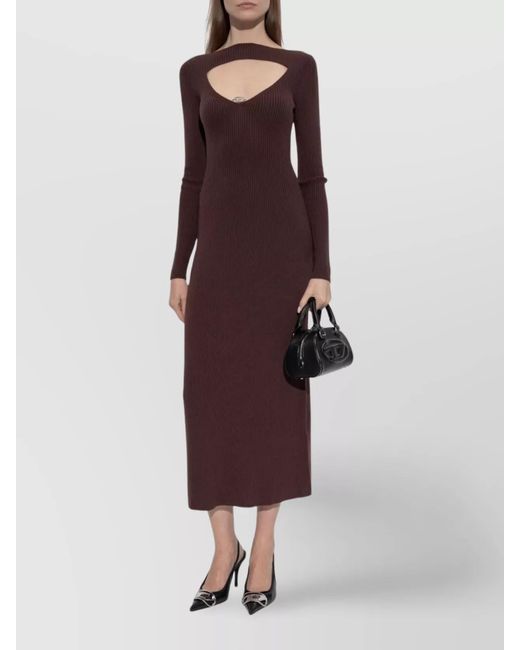 DIESEL Purple Wool Midi Dress