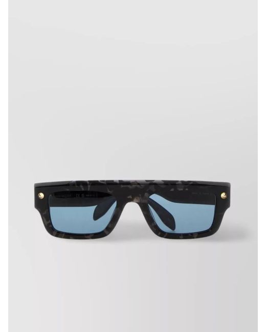 McQueen Black Acetate Square-Frame Sunglasses