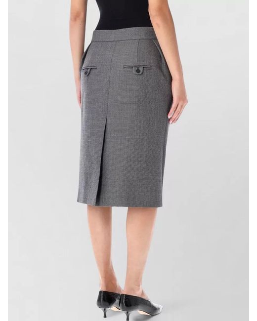 Magda Butrym Gray Wool Midi Pencil Skirt