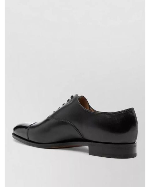 John Lobb Black Leather Derby Shoes for men