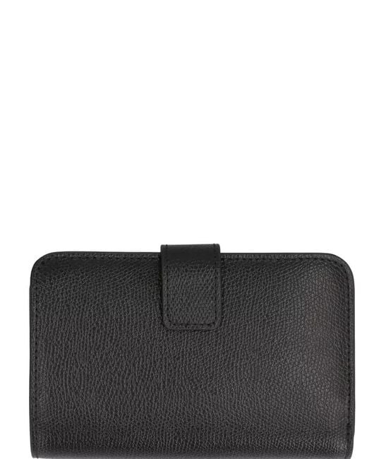 Furla Black Camelia Leather Keyring Wallet Case