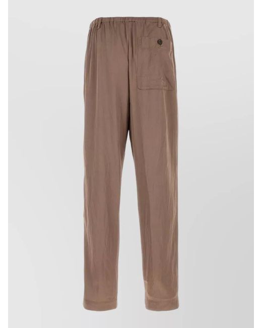 Dries Van Noten Brown Satin Straight-Leg Trousers for men