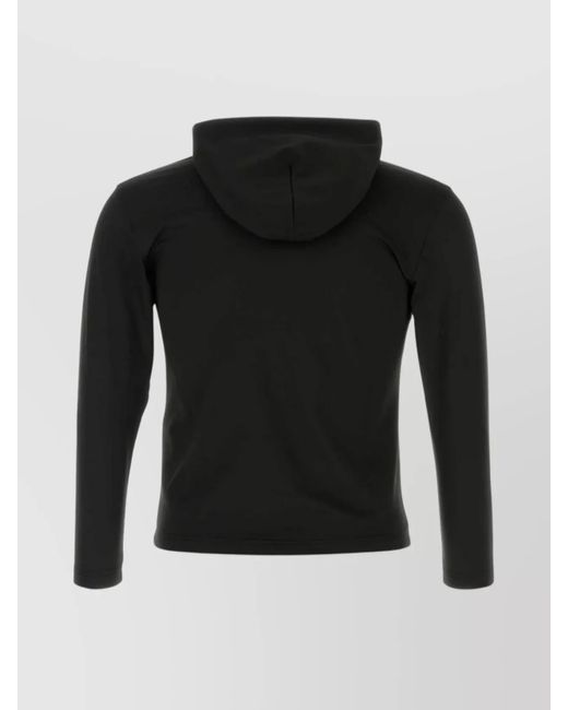 Balenciaga Black Long-Sleeve Hooded Zip Sweatshirt for men