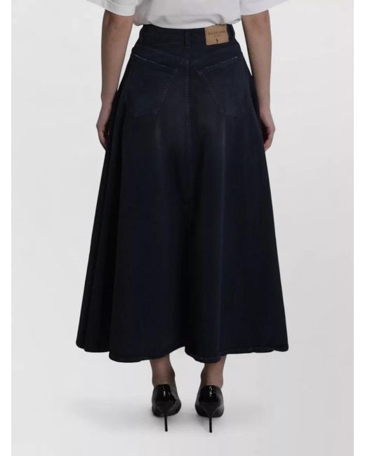 Balenciaga Blue Godet Maxi Skirt