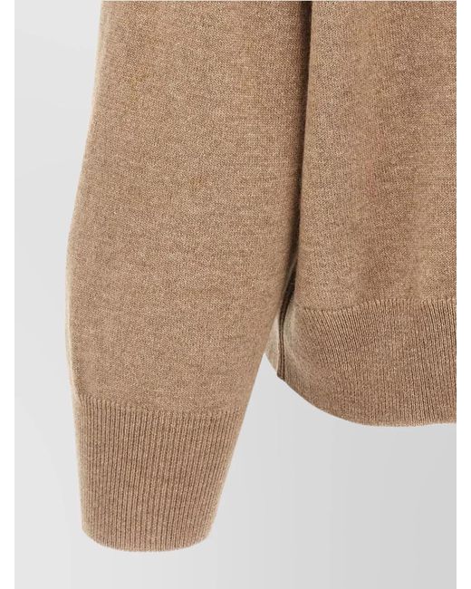 Brunello Cucinelli Natural Cashmere Cropped Crewneck Jumper
