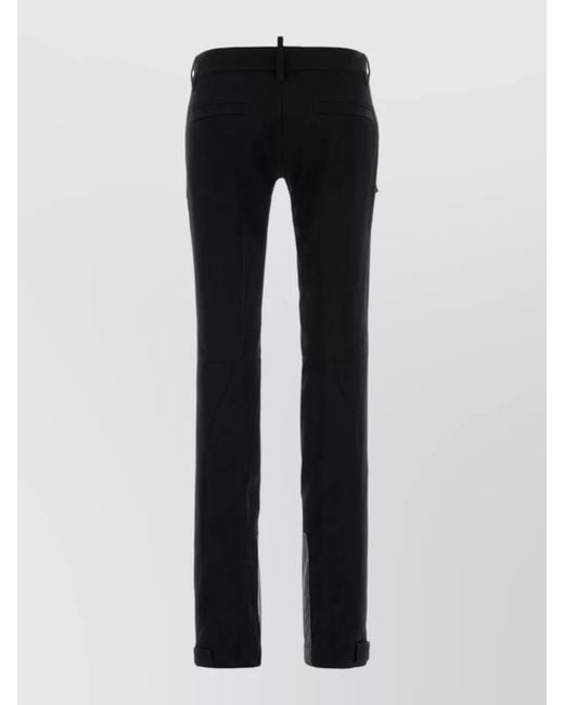 DSquared² Black Virgin Wool Slim-Fit Trousers