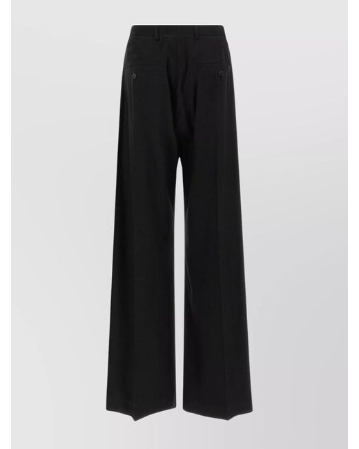 Rick Owens Black Concordians Tailored Flannel Wide Pants
