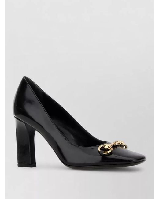 Gucci Black Leather Square-Toe Pumps