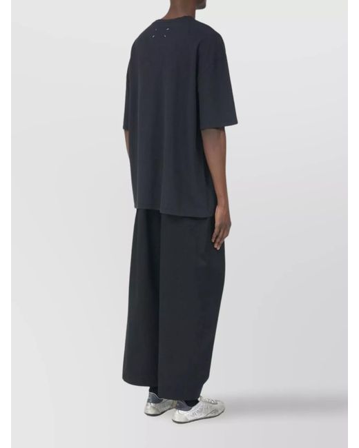 Maison Margiela Blue Cotton Relaxed-Fit Graphic-Print T-Shirt for men