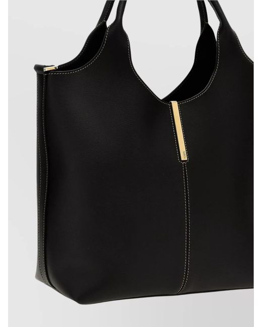 Tod's Black Small Leather Tote Bag