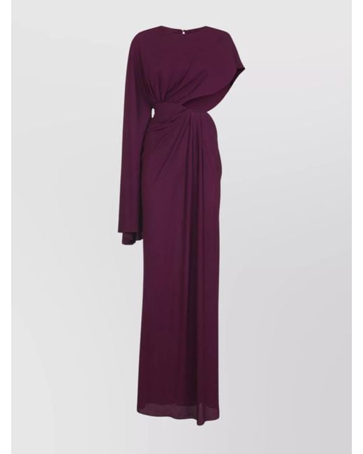 Giambattista Valli Purple Draped Asymmetric Maxi Dress