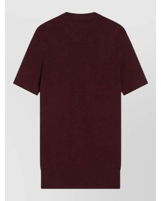 Prada Red Knit Top Round Neck Short Sleeves